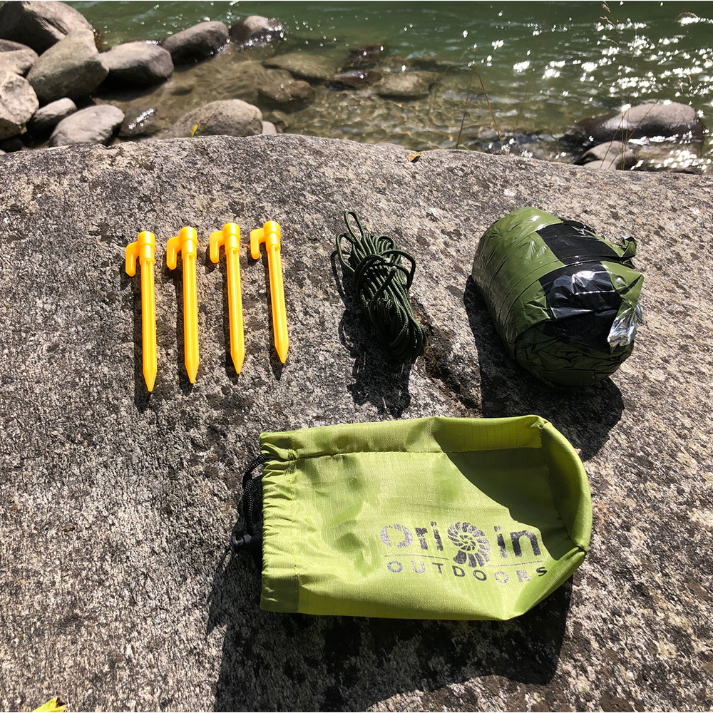 Origin Outdoors Survival Zelt 3 in 1 oliv Zelt, Schlafsack und Tarp in einem Bild 8