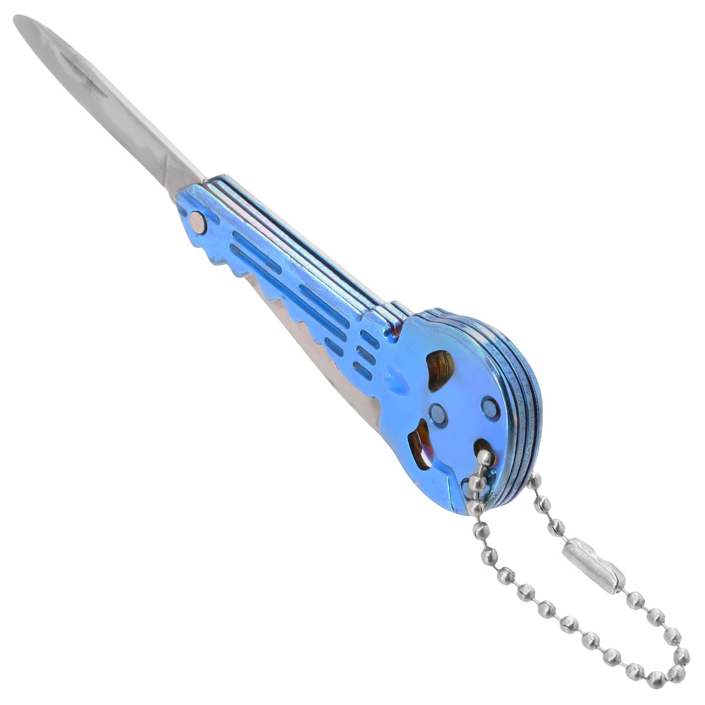 Schlsselanhnger Skull titanblau mit Messer und Flaschenffner Bild 6