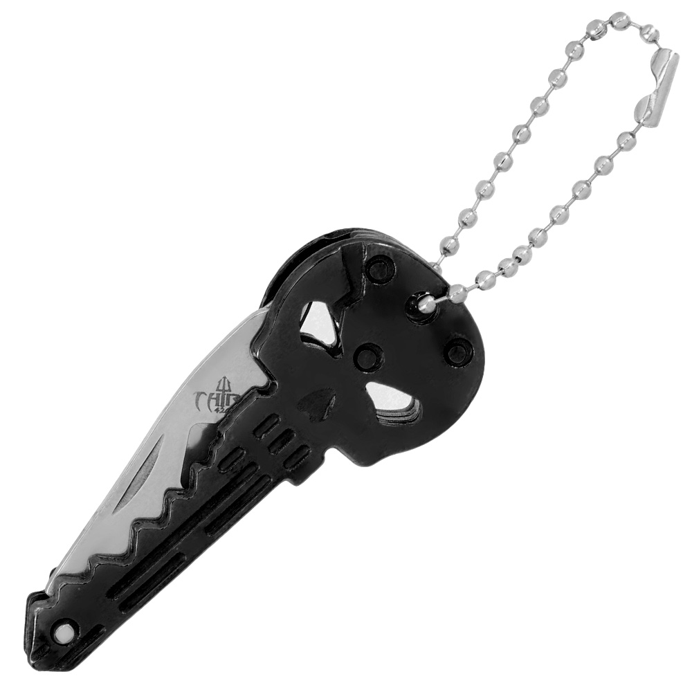 Schlsselanhnger Skull mit Messer und Flaschenffner schwarz Bild 3