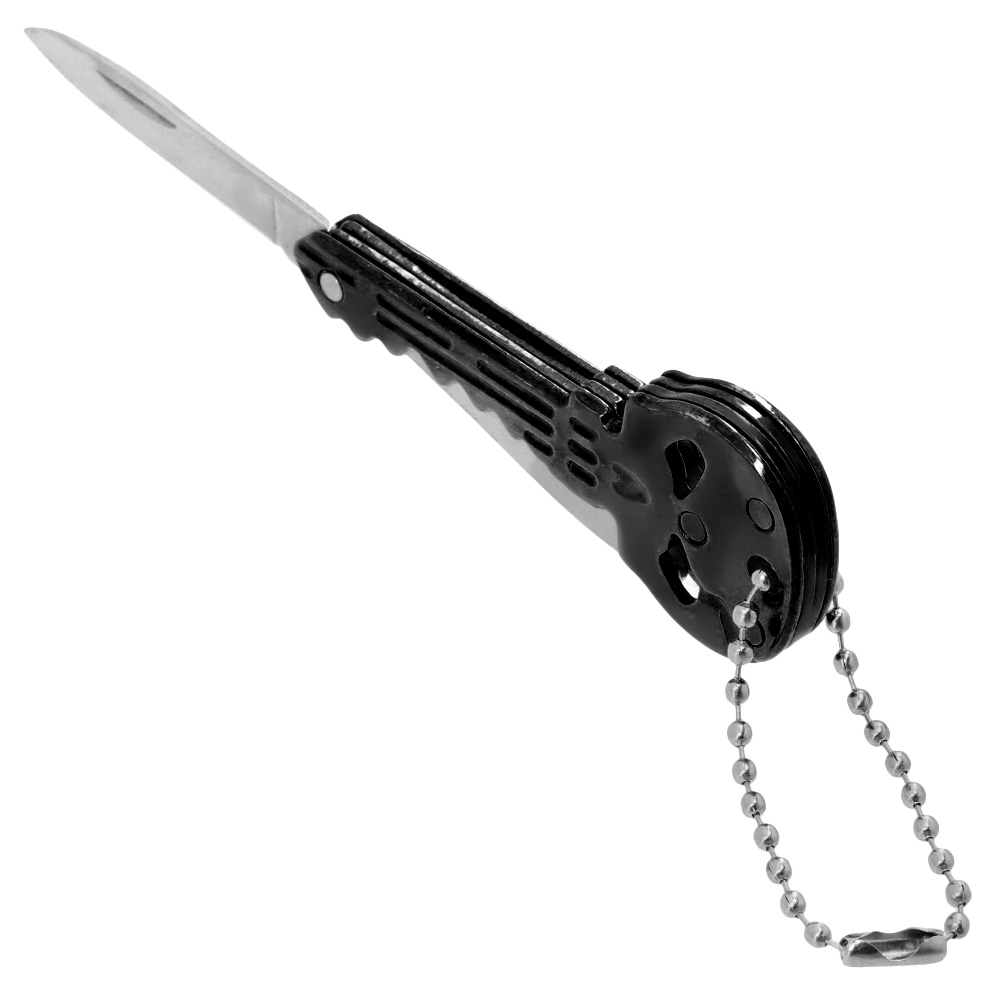 Schlsselanhnger Skull mit Messer und Flaschenffner schwarz Bild 6