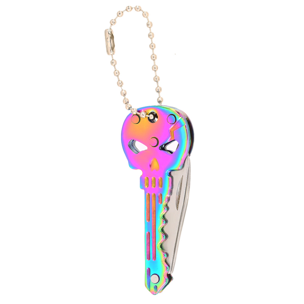 Schlsselanhnger Skull mit Messer und Flaschenffner rainbow Bild 4