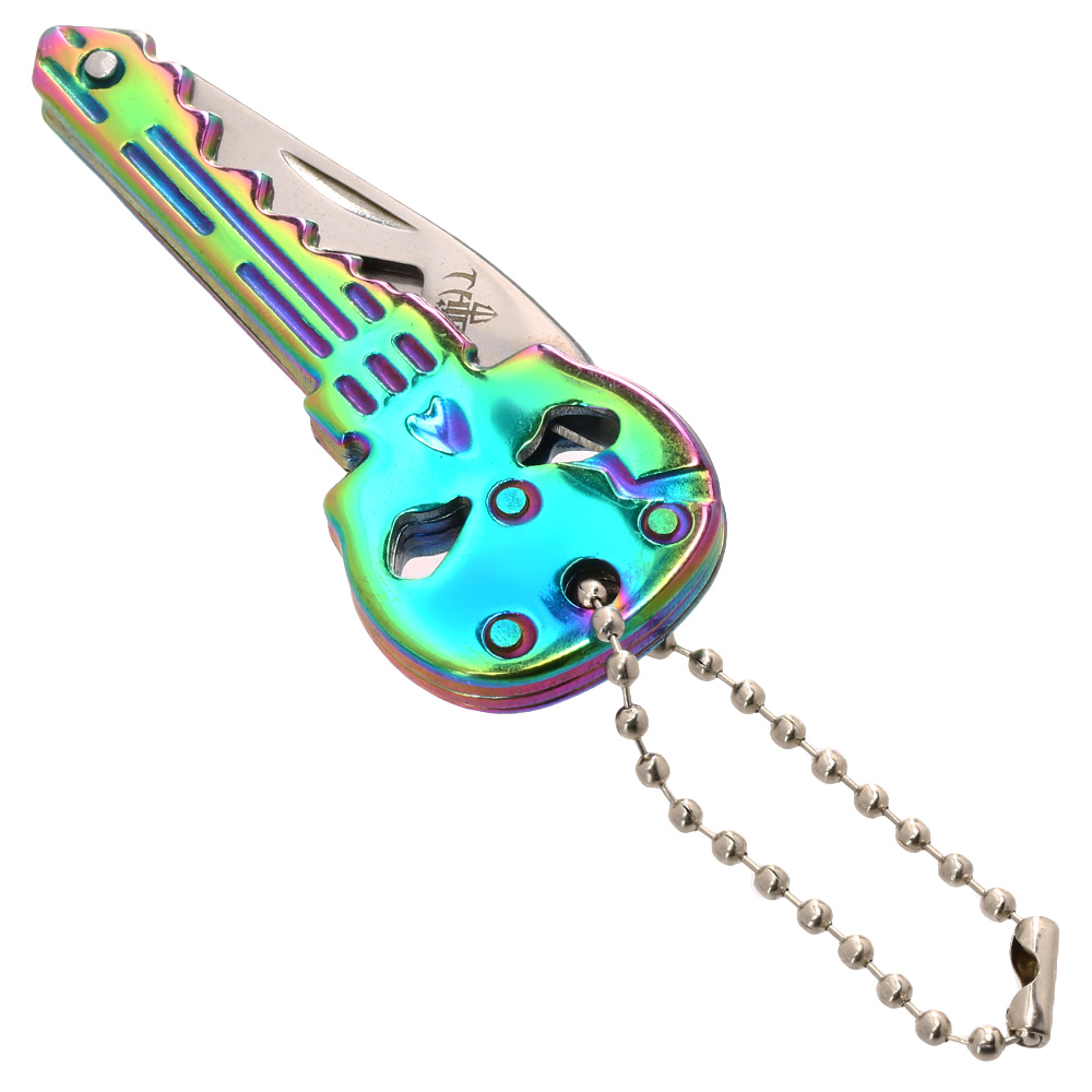 Schlsselanhnger Skull mit Messer und Flaschenffner rainbow Bild 5