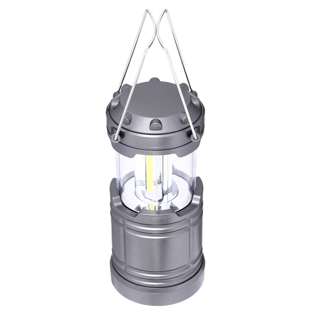 COB LED Laterne Big 260 Lumen batteriebetrieben mit Magnetfu silber Bild 1