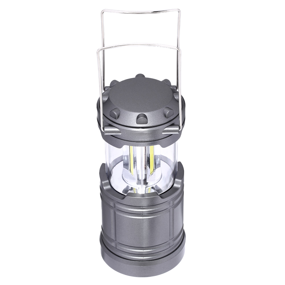COB LED Laterne Big 260 Lumen batteriebetrieben mit Magnetfu silber Bild 1