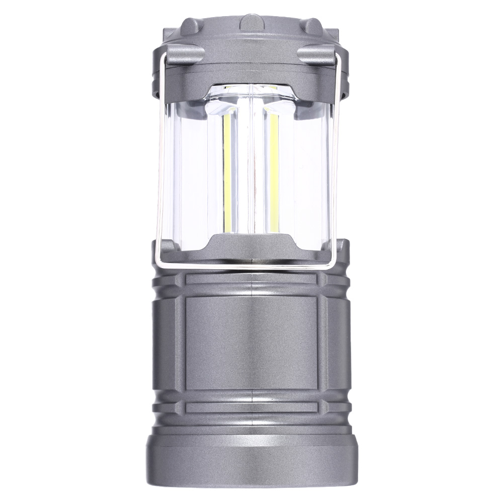 COB LED Laterne Big 260 Lumen batteriebetrieben mit Magnetfu silber Bild 1