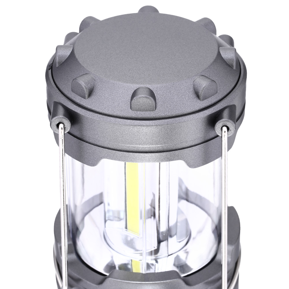 COB LED Laterne Big 260 Lumen batteriebetrieben mit Magnetfu silber Bild 1