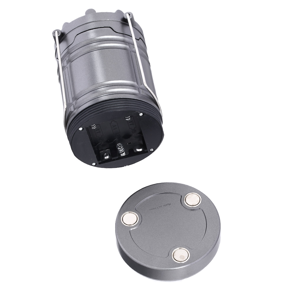 COB LED Laterne Big 260 Lumen batteriebetrieben mit Magnetfu silber Bild 1