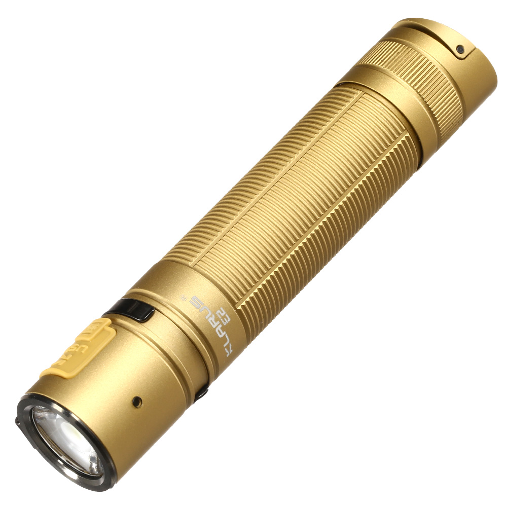 Klarus LED Taschenlampe E2 1600 Lumen Desert Tan  inkl. Handschlaufe, Aufbewahrungstasche und Gürtelclip