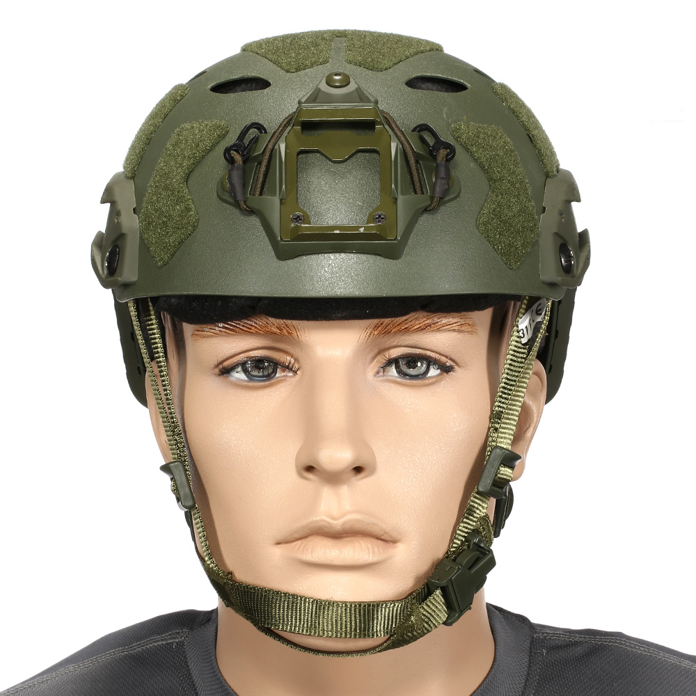 Nuprol Airsoft Helm FAST Railed SF Air mit NVG Mount oliv Bild 2