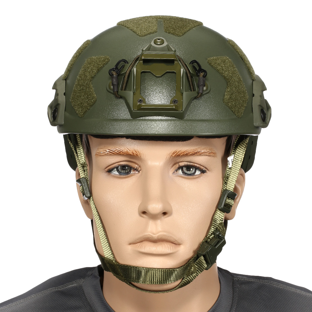 Nuprol Airsoft Helm FAST Railed SF mit NVG Mount oliv Bild 2