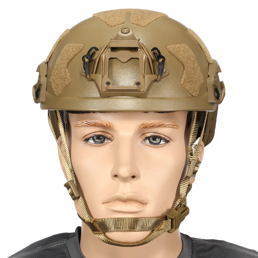 Nuprol Airsoft Helm FAST Railed SF mit NVG Mount Tan Bild 2