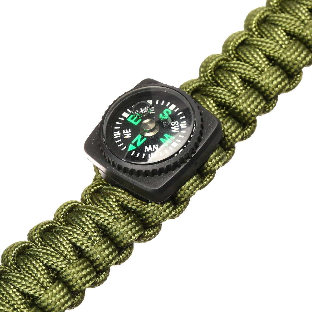 Survival Armband mit 5 Funktionen oliv Bild 1