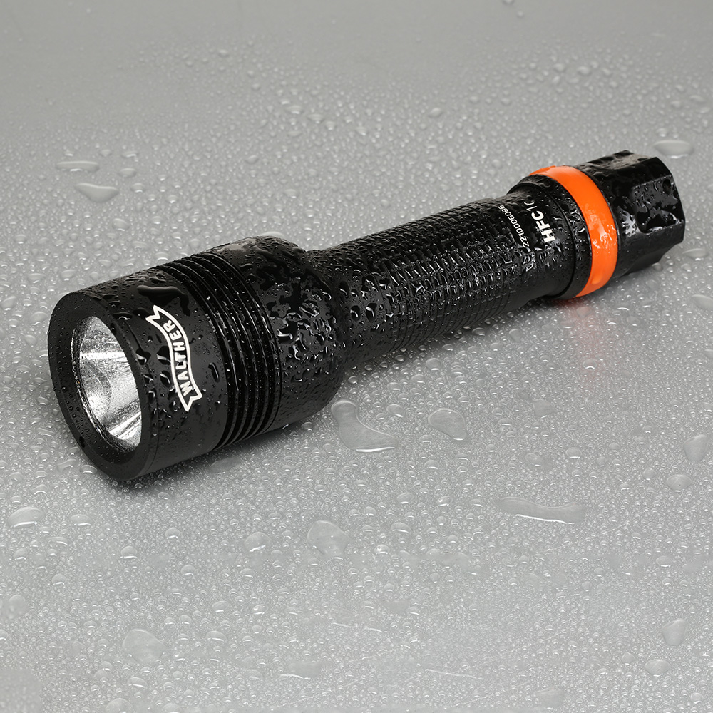 Walther LED Taschenlampe HFC1r 1000 Lumen mit Rotlicht schwarz inkl. Handschlaufe, Grteltasche und Grtelclip Bild 1