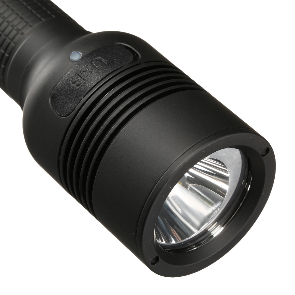 Walther LED Taschenlampe HFC1r 1000 Lumen mit Rotlicht schwarz inkl. Handschlaufe, Gürteltasche und Gürtelclip Bild 1