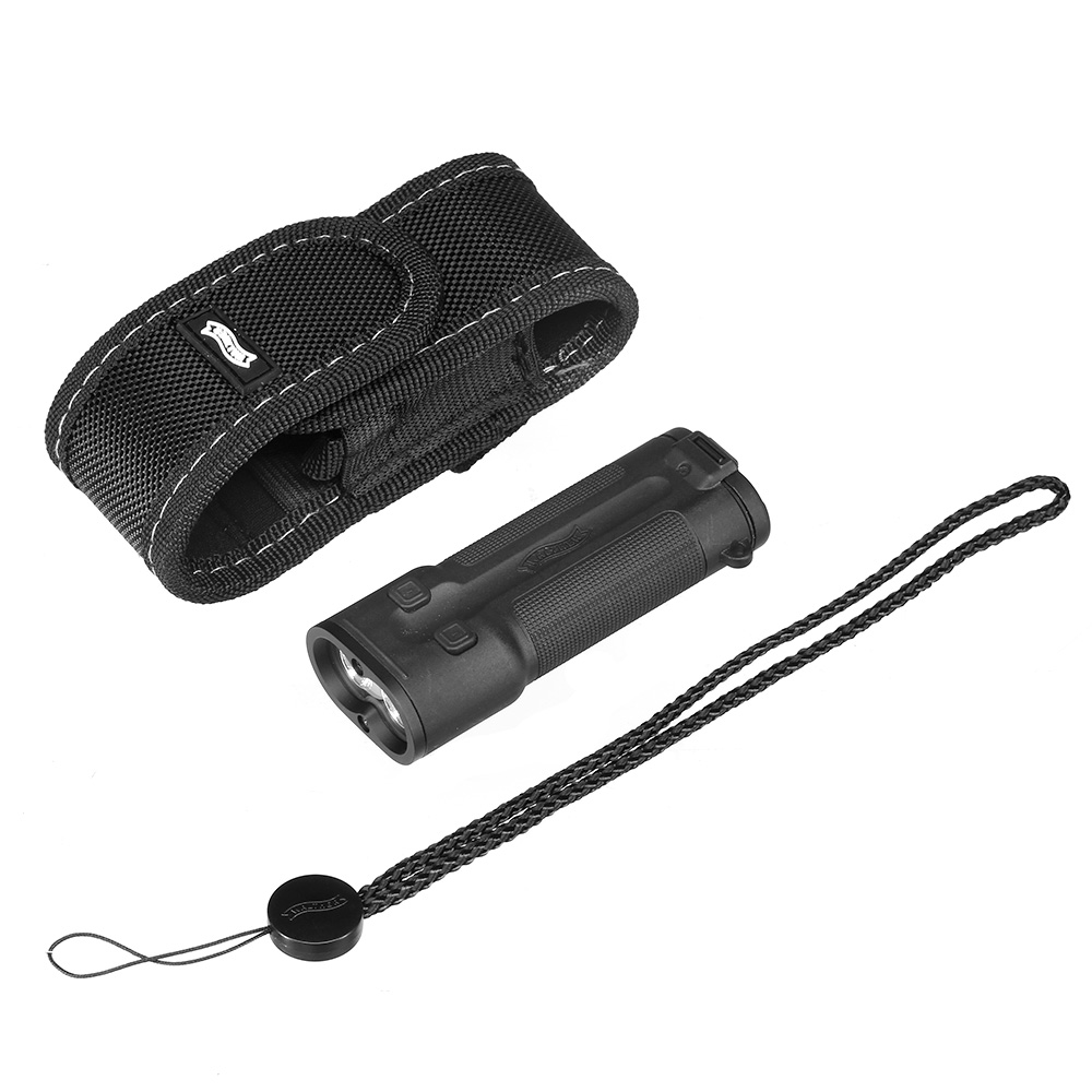Walther LED Taschenlampe EFA2 300 Lumen mit Rotlicht schwarz inkl. Handschlaufe und Grteltasche Bild 1