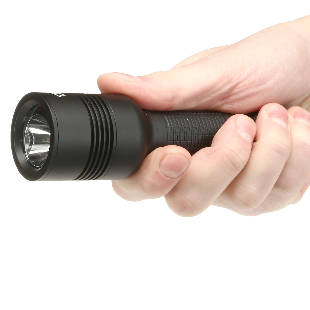 Walther LED Taschenlampe HFC1 1000 Lumen mit Rotlicht schwarz inkl. Handschlaufe, Grteltasche und Grtelclip Bild 1