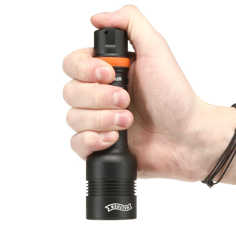 Walther LED Taschenlampe HFC1 1000 Lumen mit Rotlicht schwarz inkl. Handschlaufe, Grteltasche und Grtelclip Bild 1