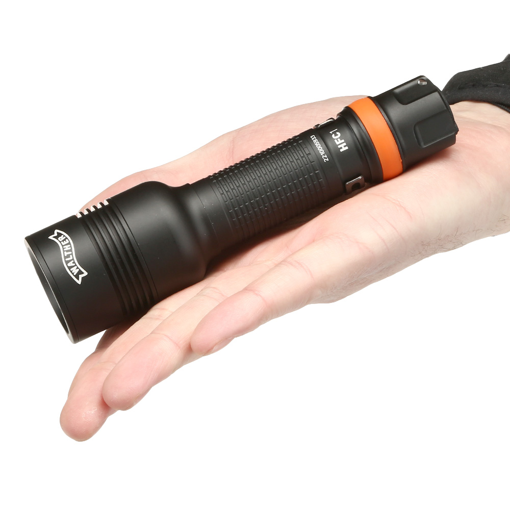 Walther LED Taschenlampe HFC1 1000 Lumen mit Rotlicht schwarz inkl. Handschlaufe, Grteltasche und Grtelclip Bild 1