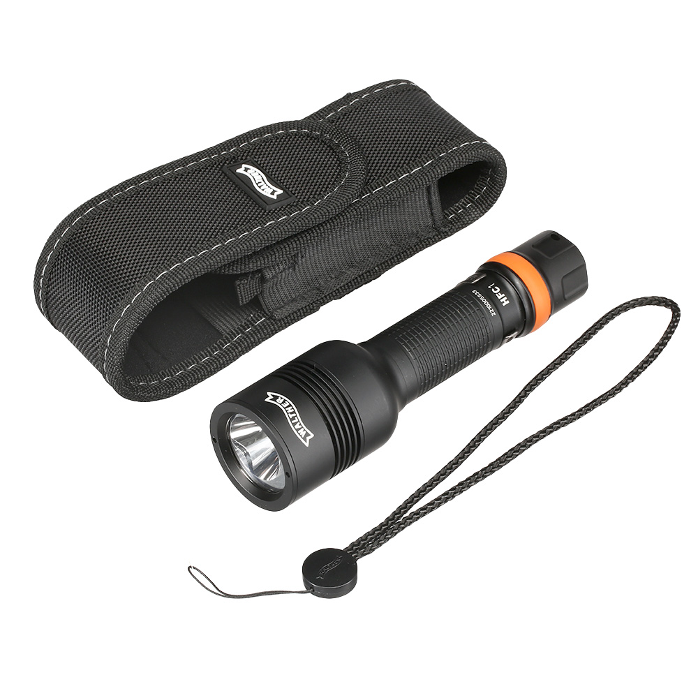 Walther LED Taschenlampe HFC1 1000 Lumen mit Rotlicht schwarz inkl. Handschlaufe, Grteltasche und Grtelclip Bild 1