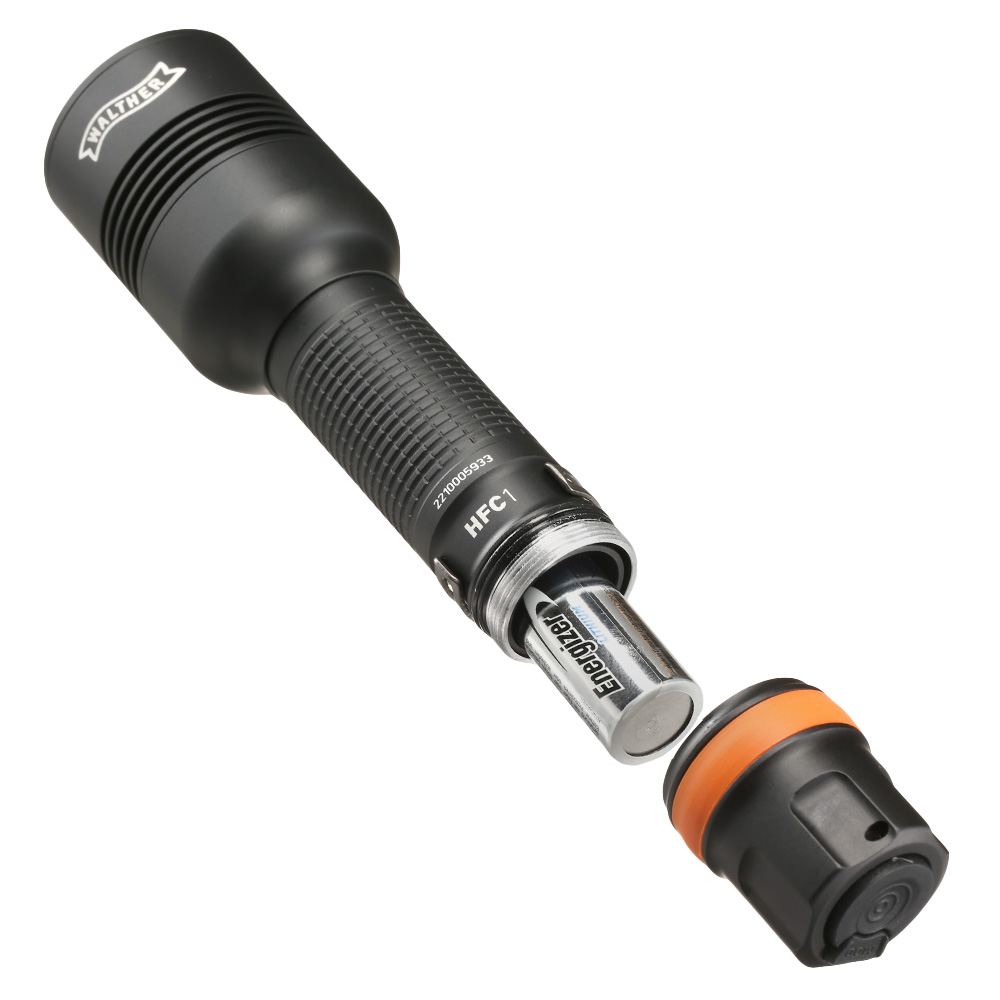 Walther LED Taschenlampe HFC1 1000 Lumen mit Rotlicht schwarz inkl. Handschlaufe, Grteltasche und Grtelclip Bild 1