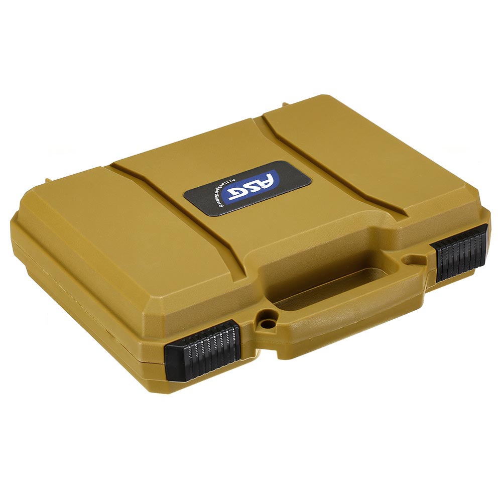 ASG Polymer Pistol Case Pistolenkoffer 31 x 27 x 7,5 cm Waben-Schaumstoff RAL8000 grnbraun