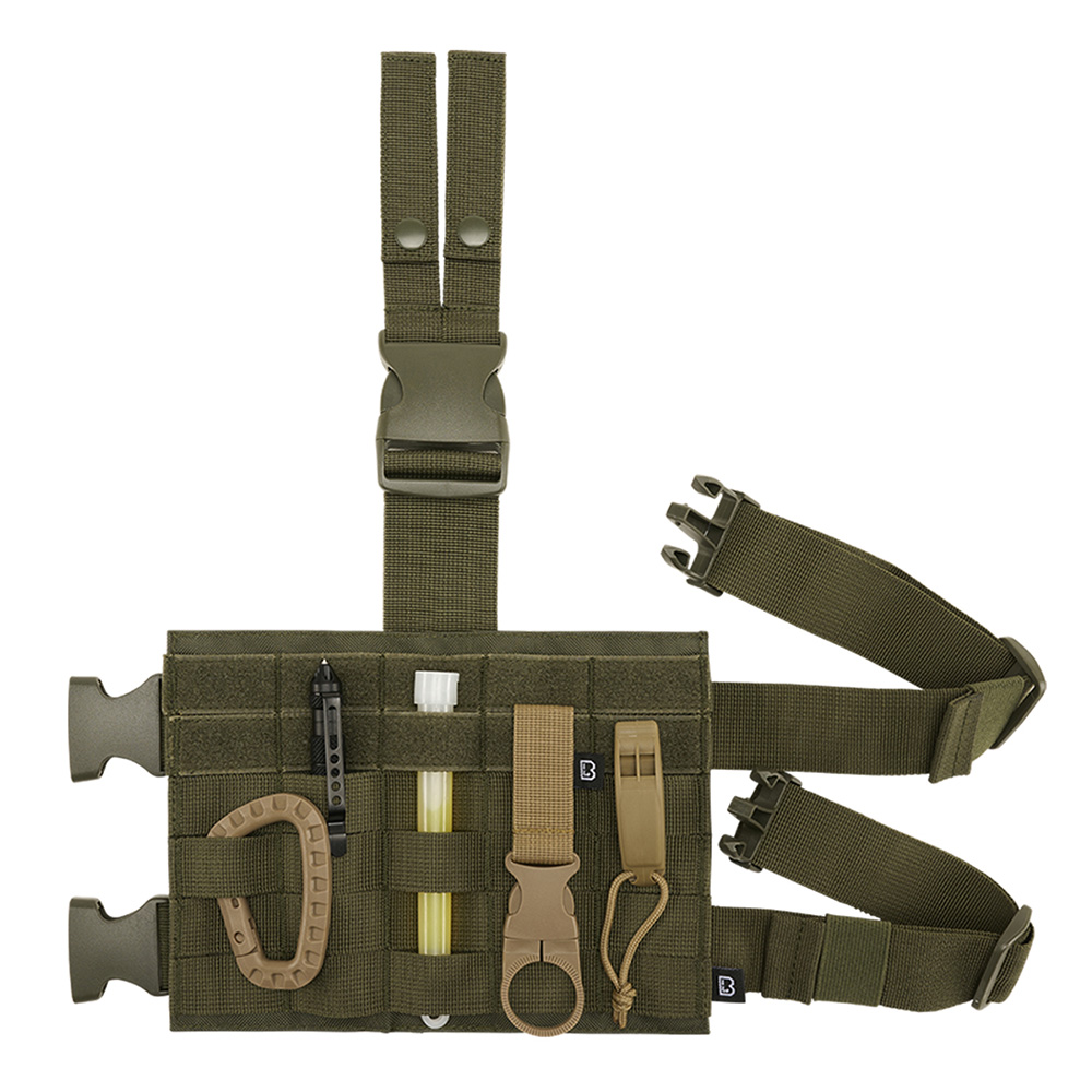 Brandit Beinplatte Molle Leg Panel oliv mit versteckter Tasche Bild 4