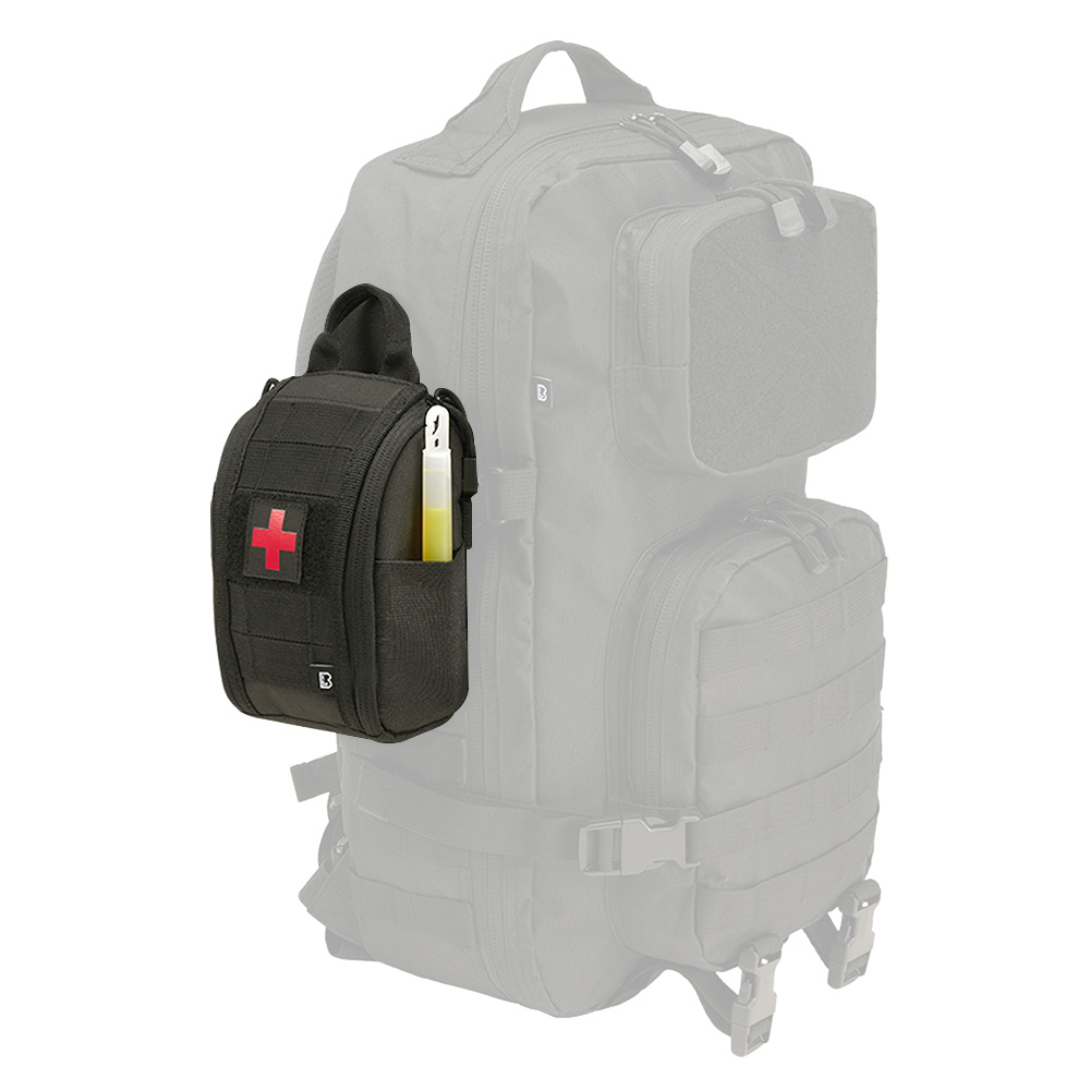 Brandit Medic-Zubehörtasche Molle First Aid Pouch Premium schwarz 17 x 10,5 x 6 cm Bild 3
