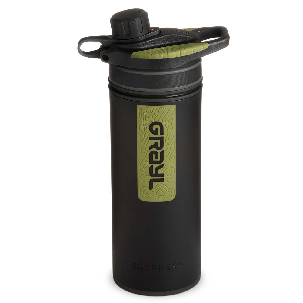 Grayl GeoPress Wasserfilter Trinkflasche 710 ml black camo - fr Wandern, Camping, Outdoor, Survival