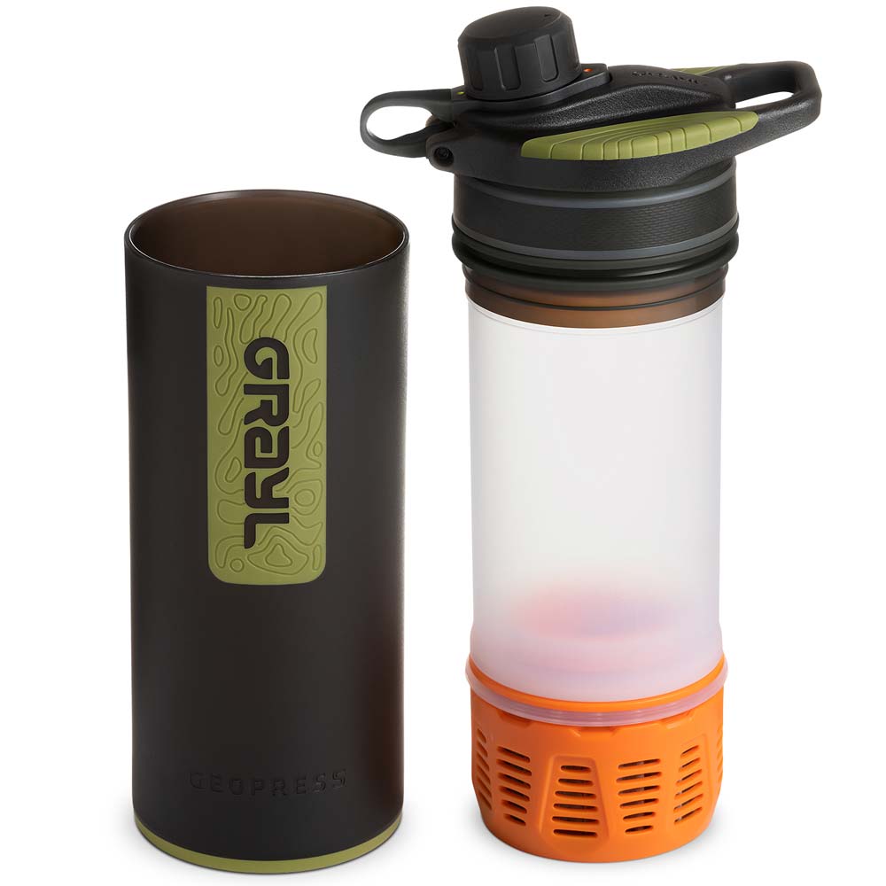 Grayl GeoPress Wasserfilter Trinkflasche 710 ml black camo - fr Wandern, Camping, Outdoor, Survival Bild 1