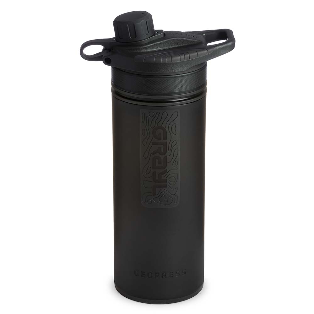 Grayl GeoPress Wasserfilter Trinkflasche 710 ml black - für Wandern, Camping, Outdoor, Survival