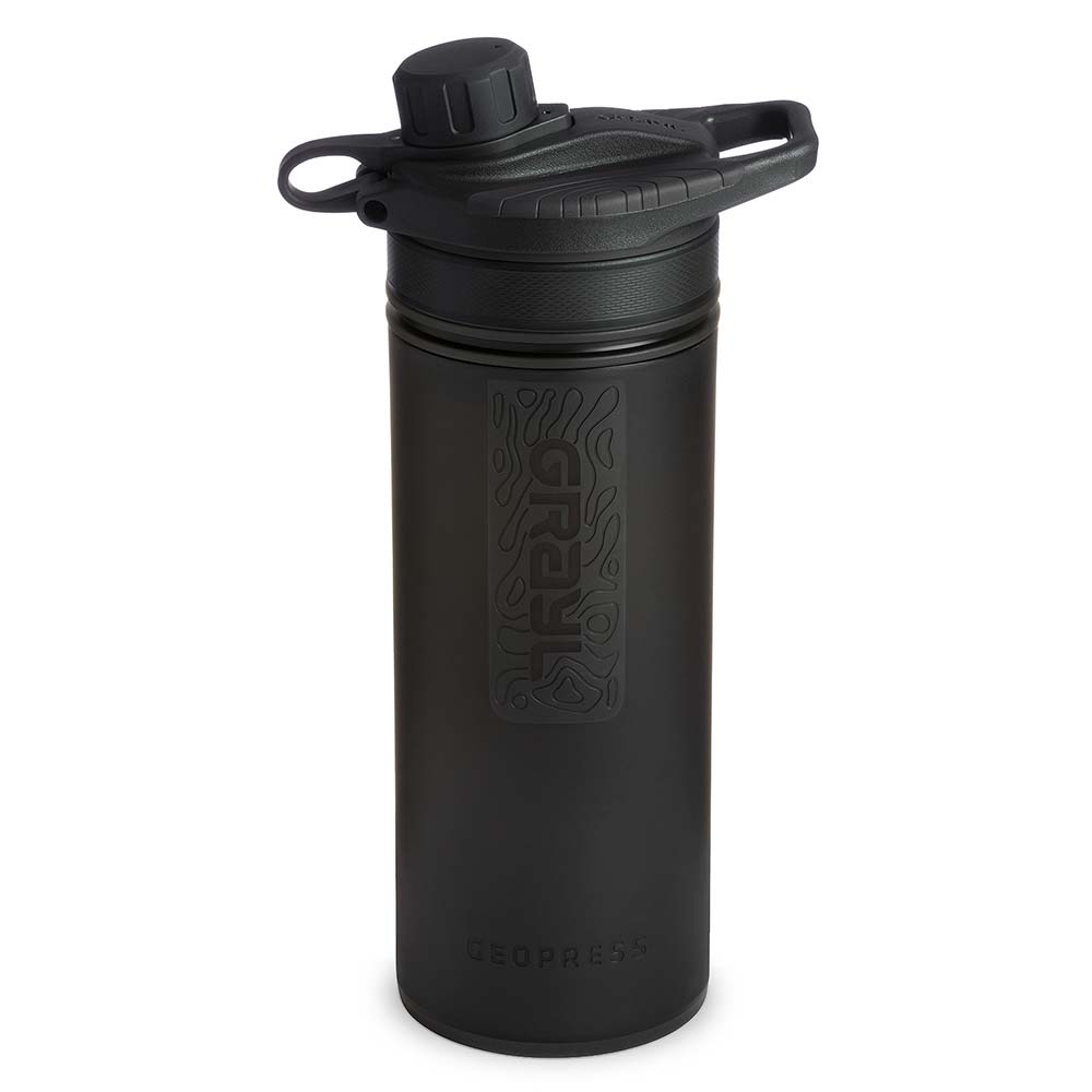 Grayl GeoPress Wasserfilter Trinkflasche 710 ml black - fr Wandern, Camping, Outdoor, Survival