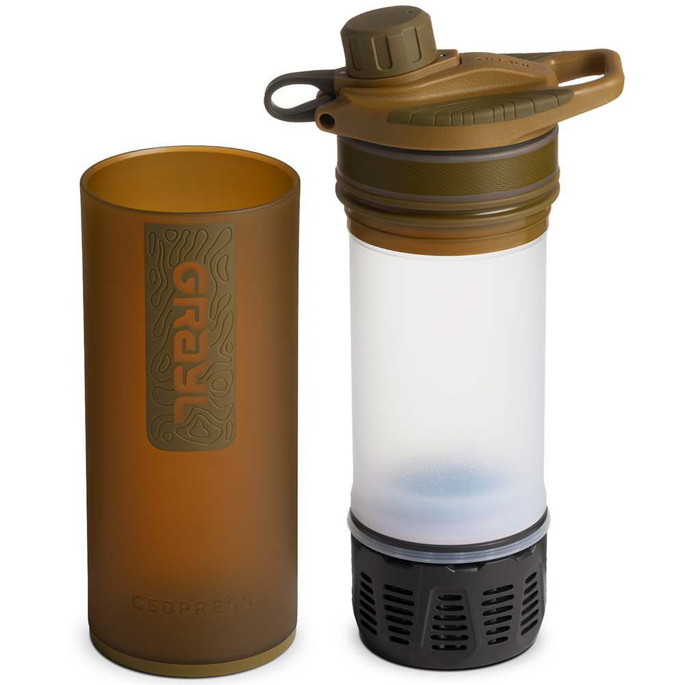 Grayl GeoPress Wasserfilter Trinkflasche 710 ml coyote brown - fr Wandern, Camping, Outdoor, Survival Bild 1