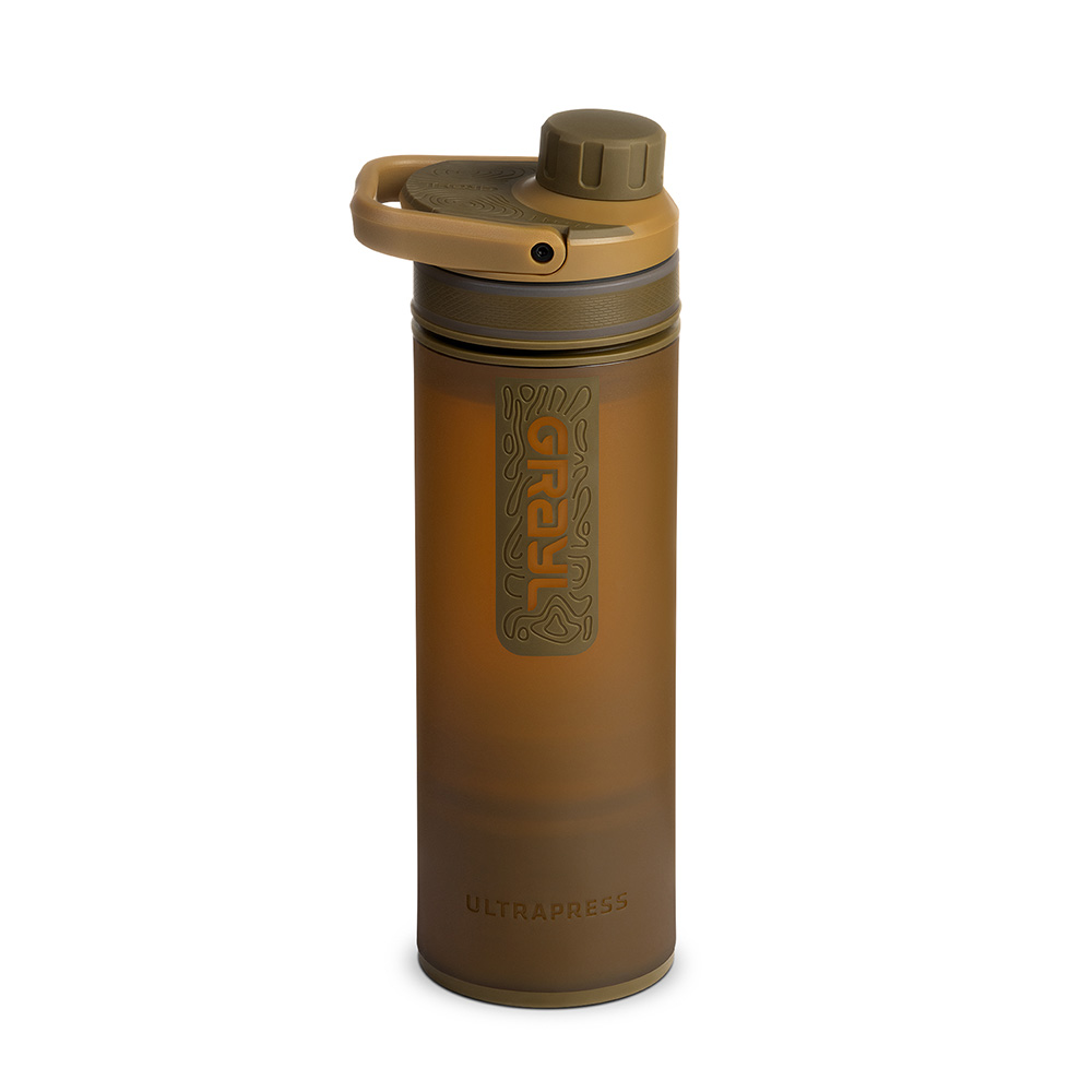 Grayl UltraPress Wasserfilter Trinkflasche 500 ml coyote brown - fr Wandern, Camping, Outdoor, Survival