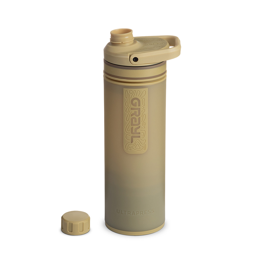Grayl UltraPress Wasserfilter Trinkflasche 500 ml desert tan - für Wandern, Camping, Outdoor, Survival Bild 2