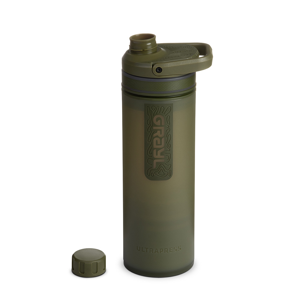 Grayl UltraPress Wasserfilter Trinkflasche 500 ml oliv drab - für Wandern, Camping, Outdoor, Survival Bild 1