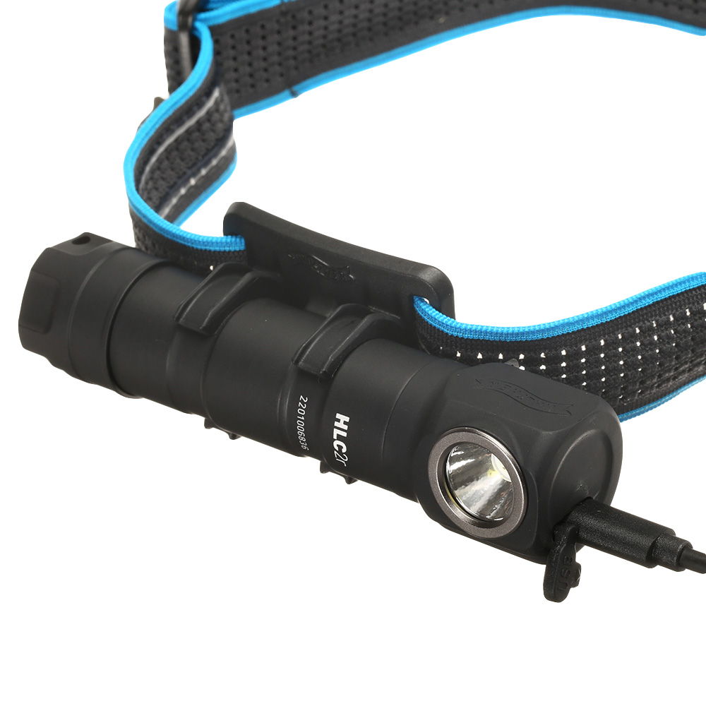 Walther LED-Stirnlampe HLC2r 1000 Lumen mit Rotlicht schwarz inkl. MOLLE-Clip Bild 7