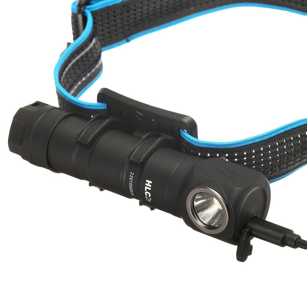 Walther LED-Stirnlampe HLC2r 1000 Lumen mit Rotlicht schwarz inkl. MOLLE-Clip Bild 1