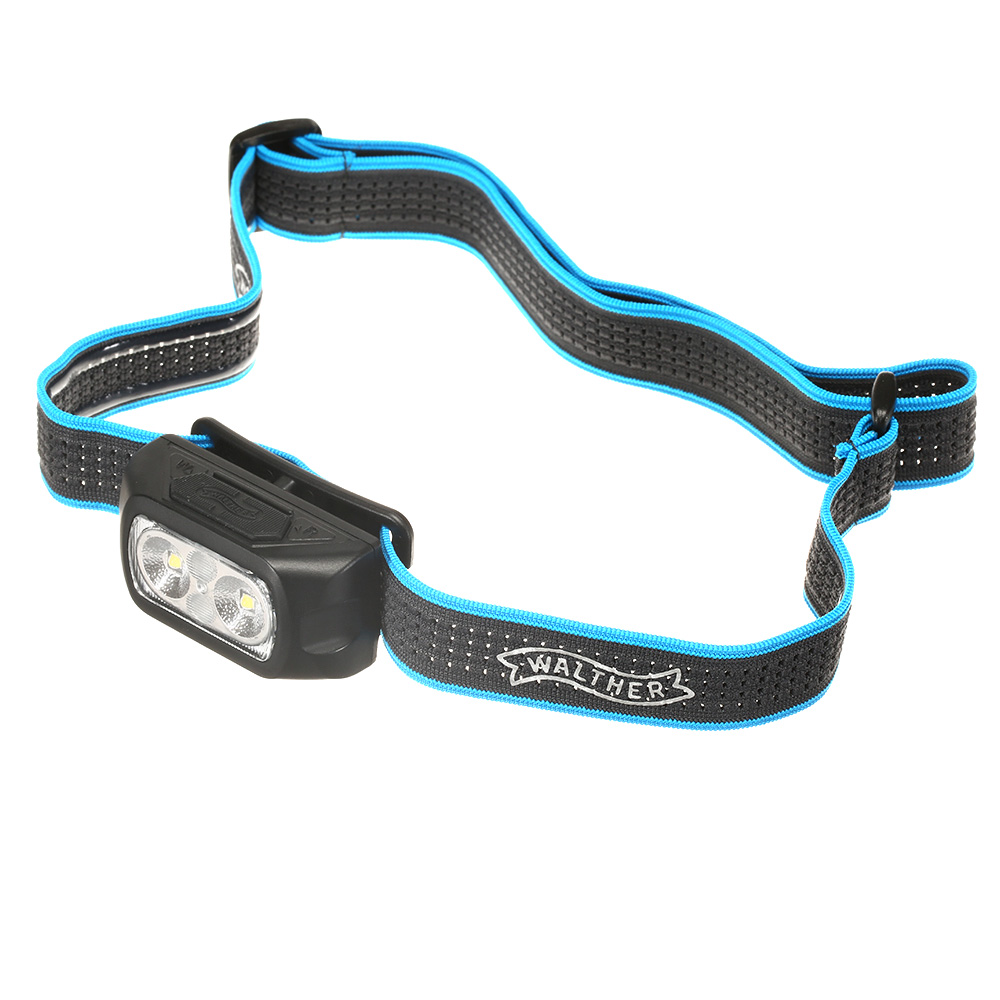 Walther Kopflampe HLi1r 170 Lumen mit Akku und Rotlicht schwarz/blau Bild 1