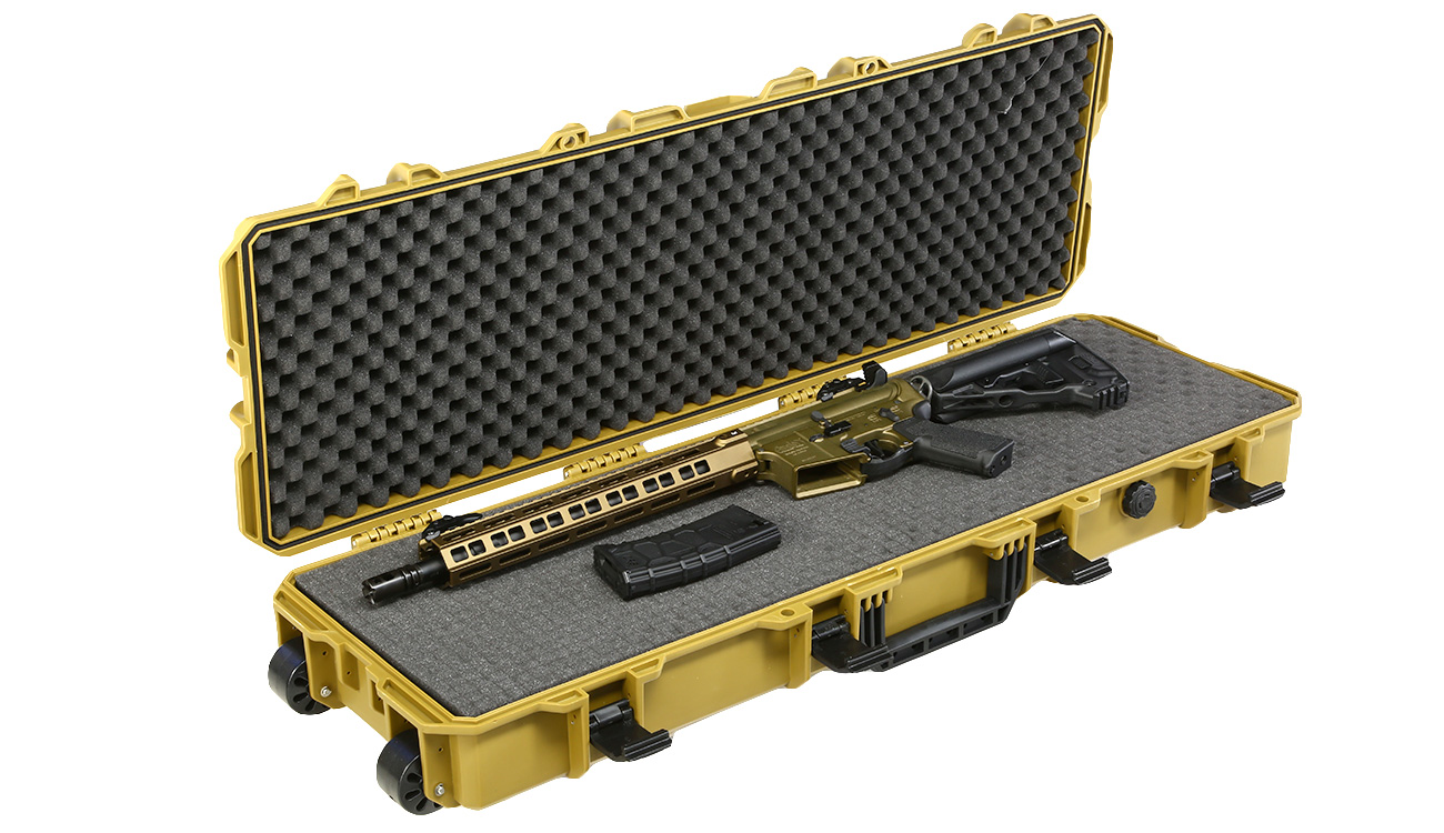 ASG Large Polymer Hard Case Waffenkoffer / Trolley 100 x 35 x 14 cm PnP-Schaumstoff RAL8000 Bild 4
