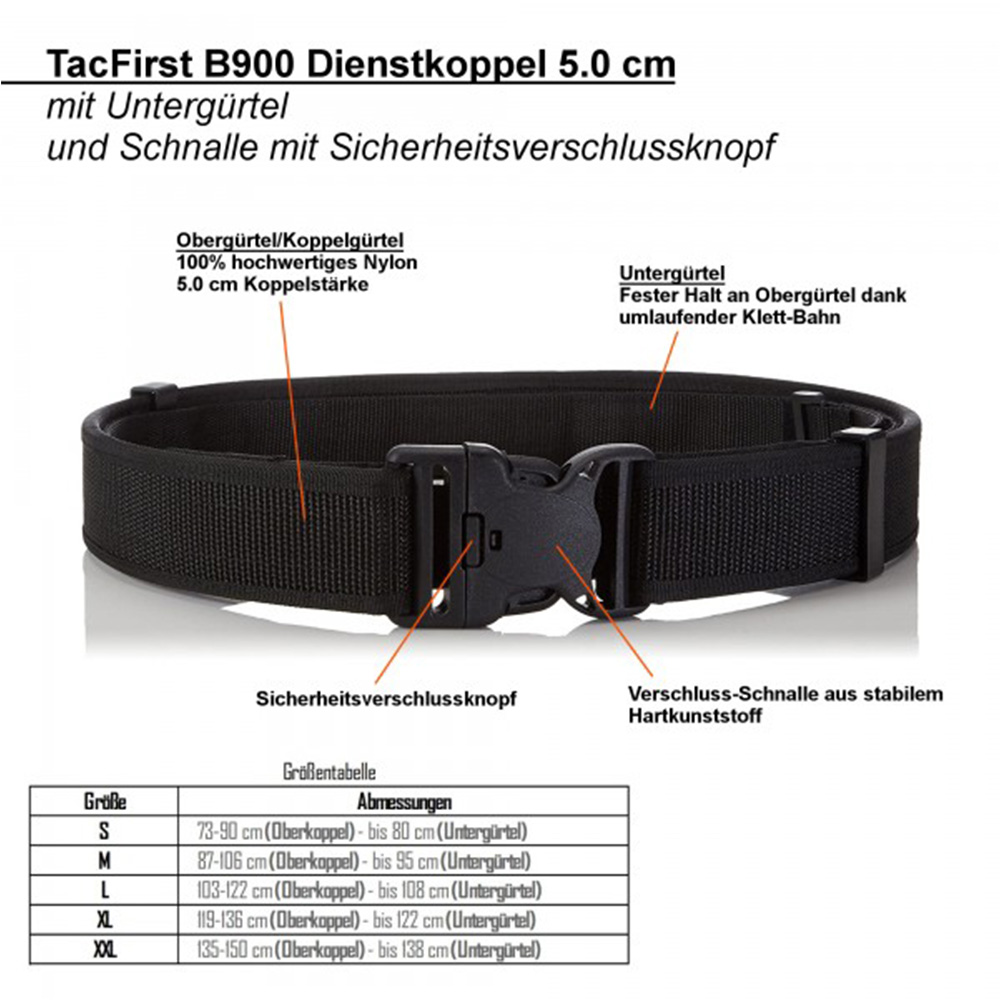 TacFirst Dienstkoppel 5cm mit Untergrtel schwarz Bild 1