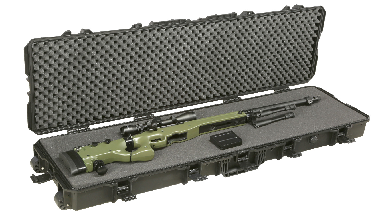 ASG X-Large Polymer Hard Case Waffenkoffer / Trolley 136 x 40 x 14 cm PnP-Schaumstoff schwarz Bild 4