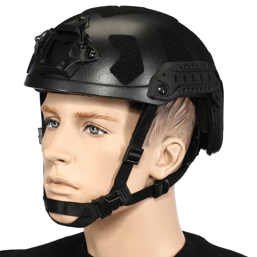 Nuprol Airsoft Helm FAST Railed SF mit NVG Mount schwarz