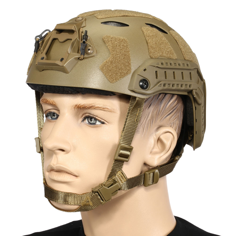 Nuprol FAST Railed SF Air Airsoft Helm mit NVG Mount tan