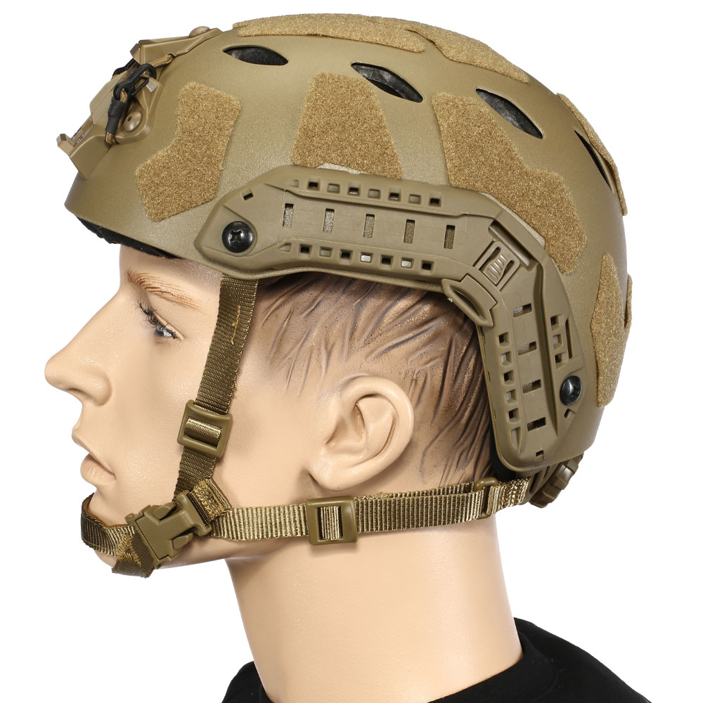 Nuprol FAST Railed SF Air Airsoft Helm mit NVG Mount tan Bild 1