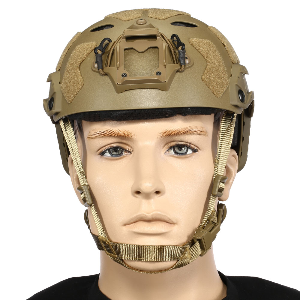 Nuprol FAST Railed SF Air Airsoft Helm mit NVG Mount tan Bild 2