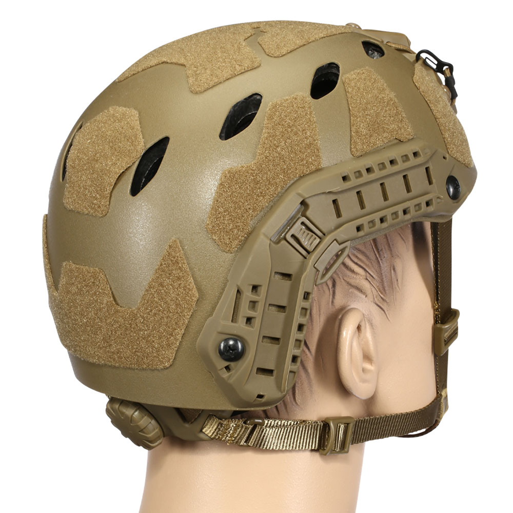 Nuprol FAST Railed SF Air Airsoft Helm mit NVG Mount tan Bild 3