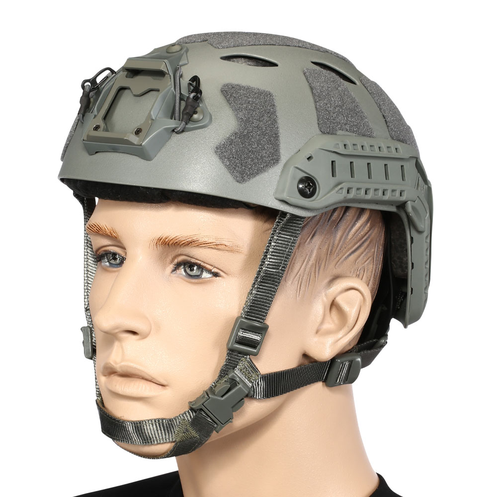 Nuprol Airsoft Helm FAST Railed SF Air mit NVG Mount grau