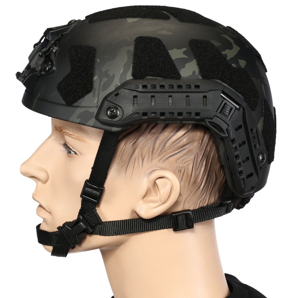 Nuprol FAST Railed SF Airsoft Helm mit NVG Mount Black MC-Camo Bild 1