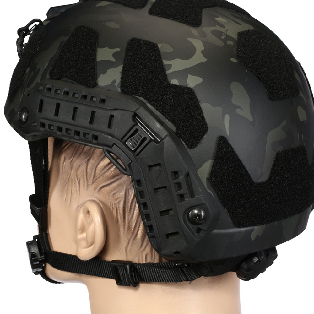 Nuprol FAST Railed SF Airsoft Helm mit NVG Mount Black MC-Camo Bild 7