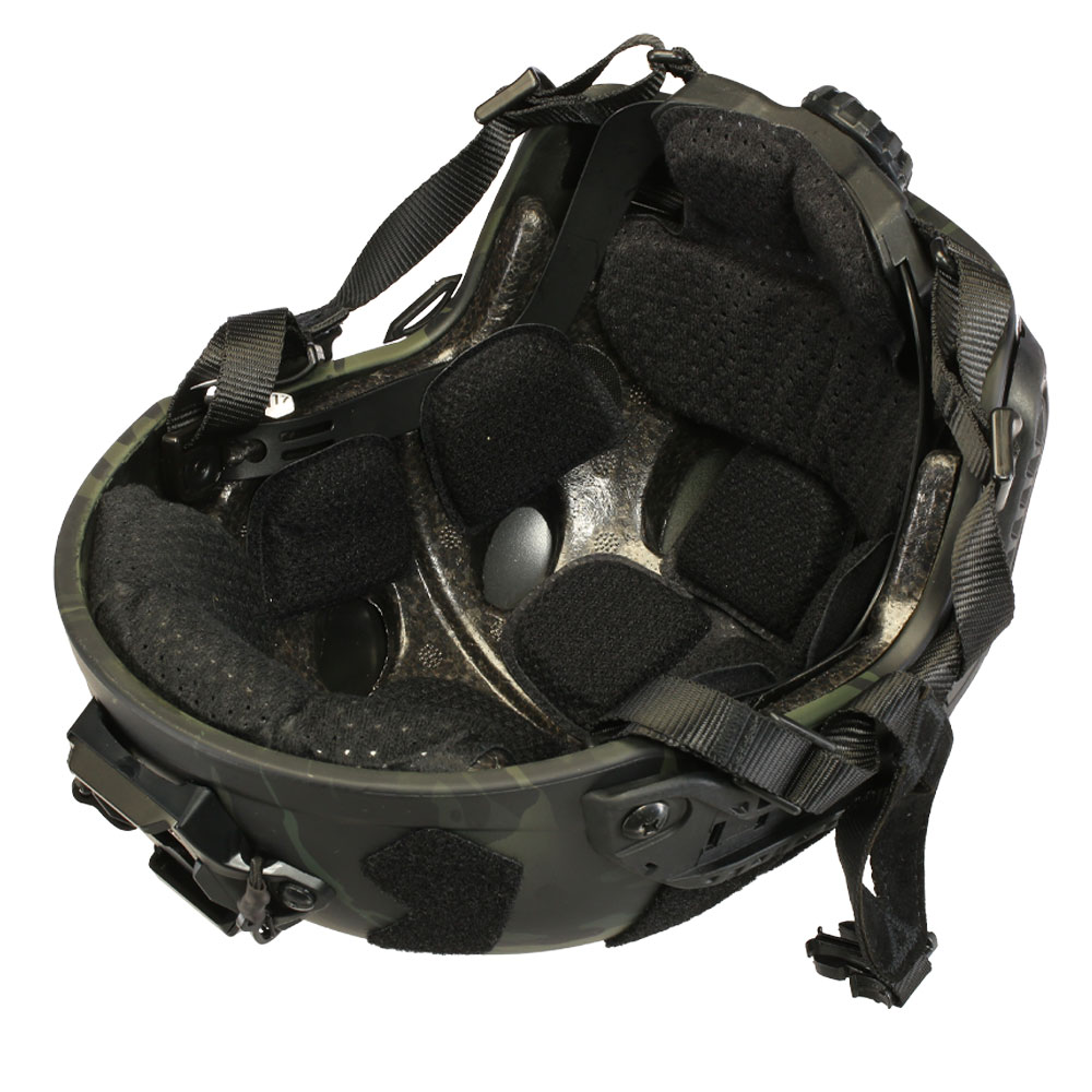 Nuprol FAST Railed SF Airsoft Helm mit NVG Mount Black MC-Camo Bild 9